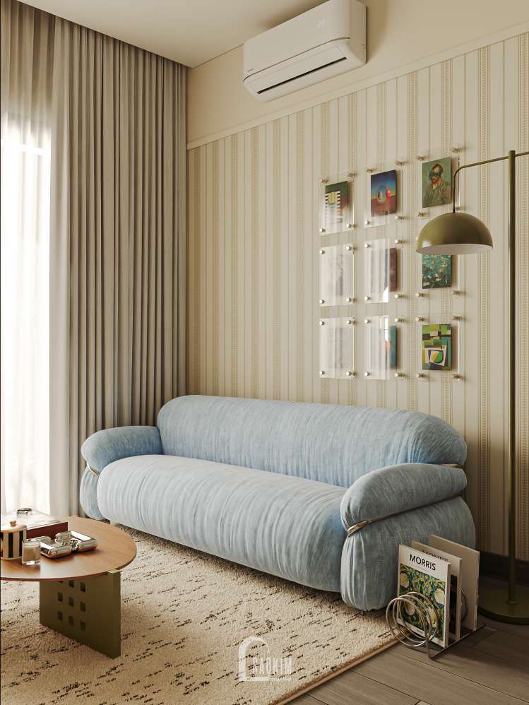 Thiết kế phòng khách chung cư phong cách Eclectic dự án Vinhomes Smart City - Nghệ thuật sáng tạo được tuyển chọn cho không gian sống đậm chất riêng